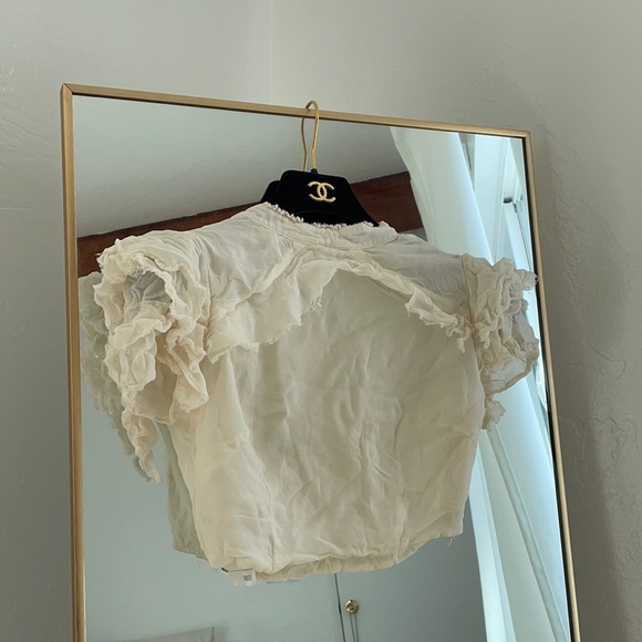 Reformation Tops - Reformation Rosie Ruffle High Neck Cropped Top